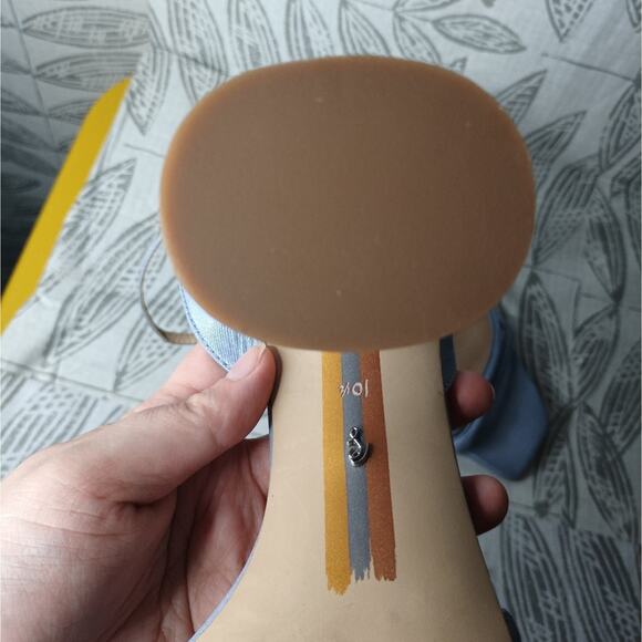 Sam Edelman Kia Heels Strappy Sandals Blue Strappy Round Heels - Picture 11 of 12